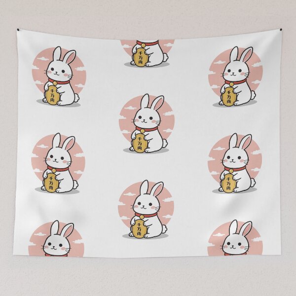 Item preview, Lucky Fortune Rabbit White designed and sold by UsagiPrint.