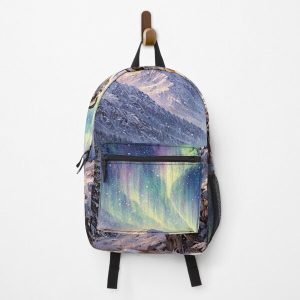 Item preview, Aurora Over Frozen Peaks with Mountain Goat designed and sold by Helios Be. Lavsh.