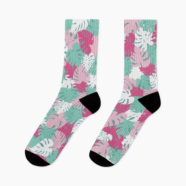 Item preview, Pink and Green Monstera Leaves Abstract Pattern designed and sold by winterpumpkin.