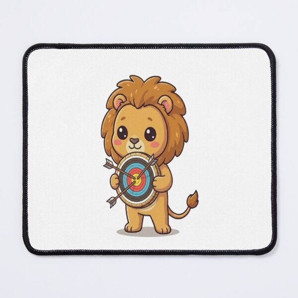 Item preview, Kawaii Archer Lion Target Practice designed and sold by Ella_Sketch.