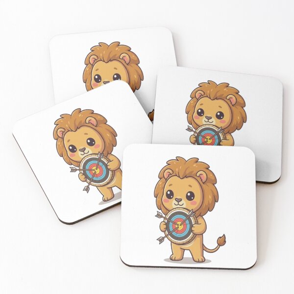 Item preview, Kawaii Archer Lion Target Practice designed and sold by Ella_Sketch.