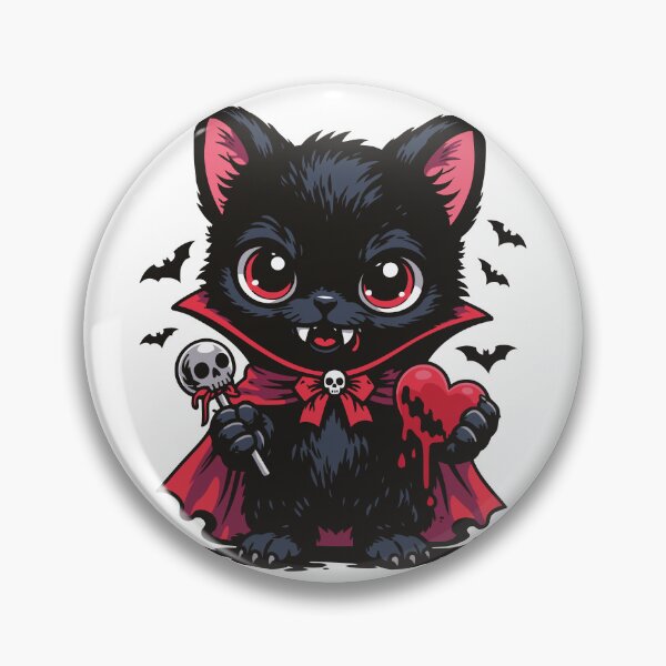 Item preview, Love Bites Creepy Cute Vampire Cat Gothic Valentine Horror Design designed and sold by Weasel Graphix.