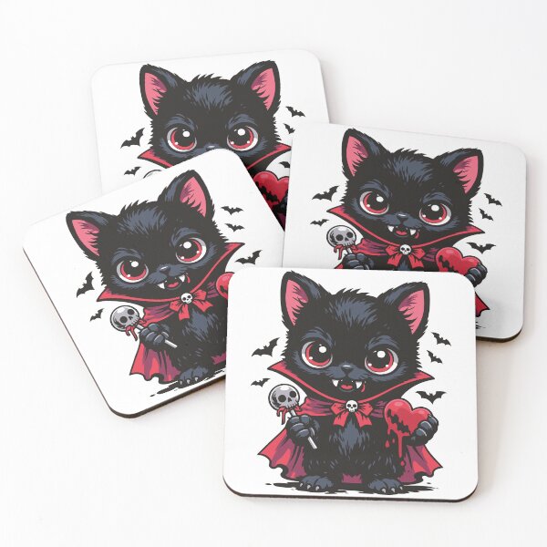 Item preview, Love Bites Creepy Cute Vampire Cat Gothic Valentine Horror Design designed and sold by Weasel Graphix.
