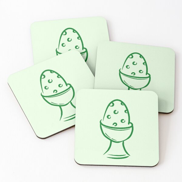 Item preview, Green Dotted Easter Egg in Egg Cup – Doodle Line Art designed and sold by EmeraldeaArt.