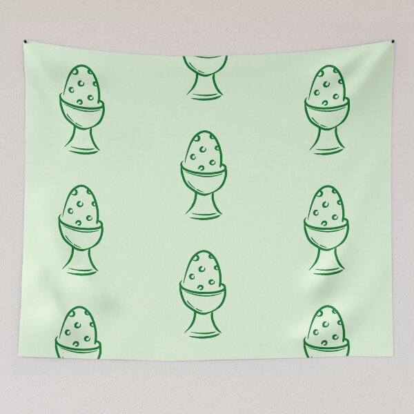 Item preview, Green Dotted Easter Egg in Egg Cup – Doodle Line Art designed and sold by EmeraldeaArt.