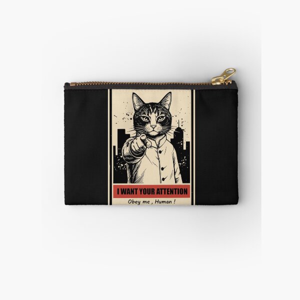 Item preview, "Obey Me, Human!" Funny Bossy Cat Vintage Propaganda Poster designed and sold by Cipher & Soul.