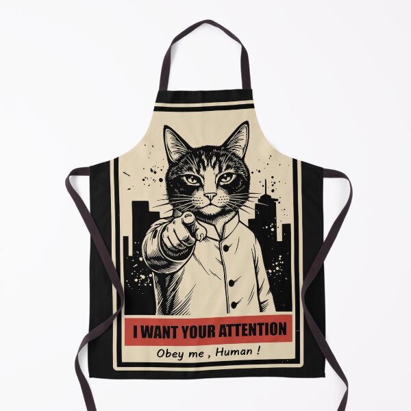 Item preview, "Obey Me, Human!" Funny Bossy Cat Vintage Propaganda Poster designed and sold by Cipher & Soul.