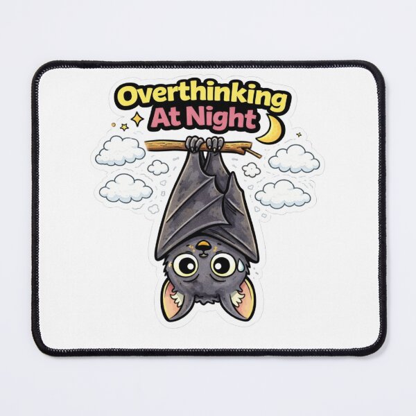 Item preview, Overthinking At Night Bat – Funny Anxiety Meme designed and sold by Gentlestate.