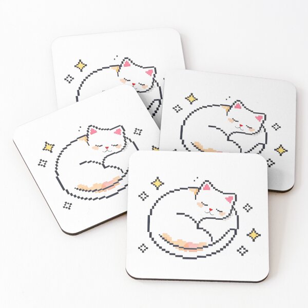 Item preview, Cute Sleepy Kawaii Pixel Art Cat designed and sold by viaigo.