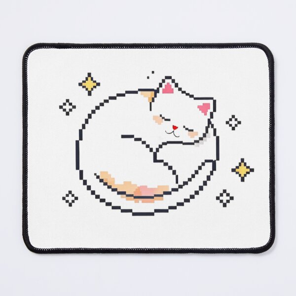 Item preview, Cute Sleepy Kawaii Pixel Art Cat designed and sold by viaigo.