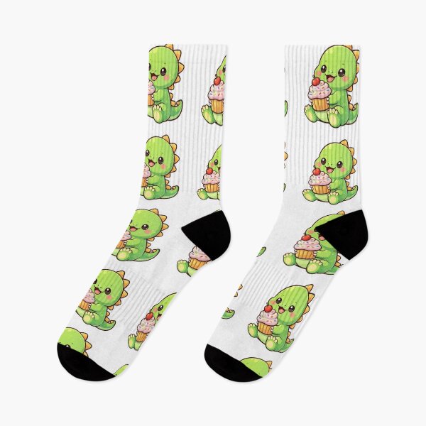 Item preview, Cute Dinosaur Eating Cupcake Sticker – Kawaii Dino Dessert Cartoon designed and sold by Dasts Cart.