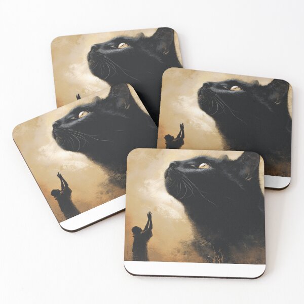 Item preview, Minimalist Black Cat Watching Human – Aesthetic Design designed and sold by Wild Pixel Studio.
