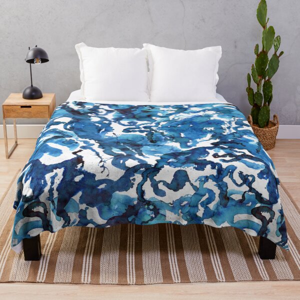 Item preview, "Tentacles" blue and white repeating pattern by Renee Machan designed and sold by RMachanArt.