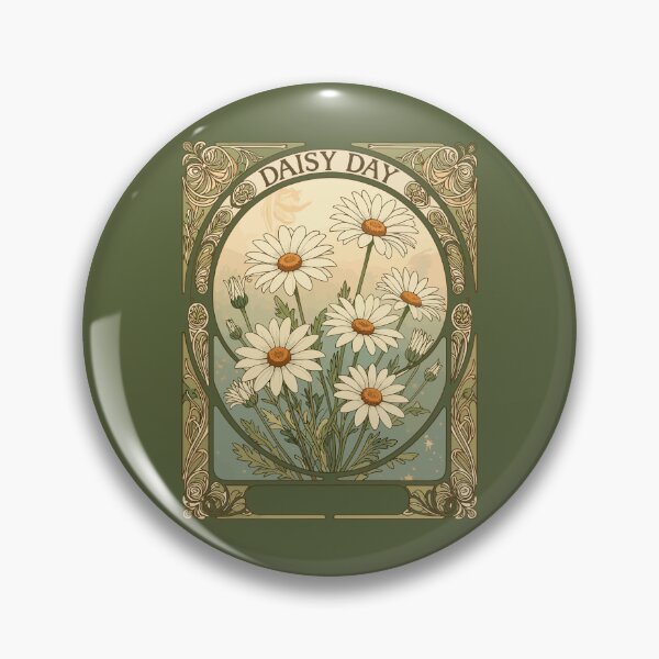 Item preview, Daisy Birth Month Flower April Art Nouveau designed and sold by taiche.