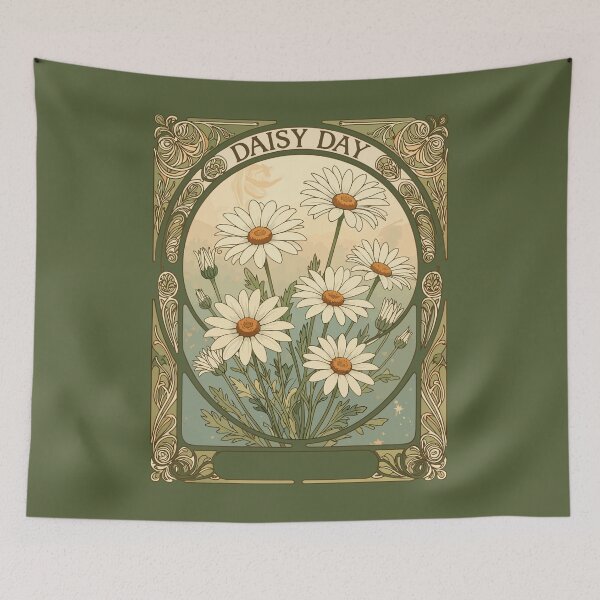 Item preview, Daisy Birth Month Flower April Art Nouveau designed and sold by taiche.