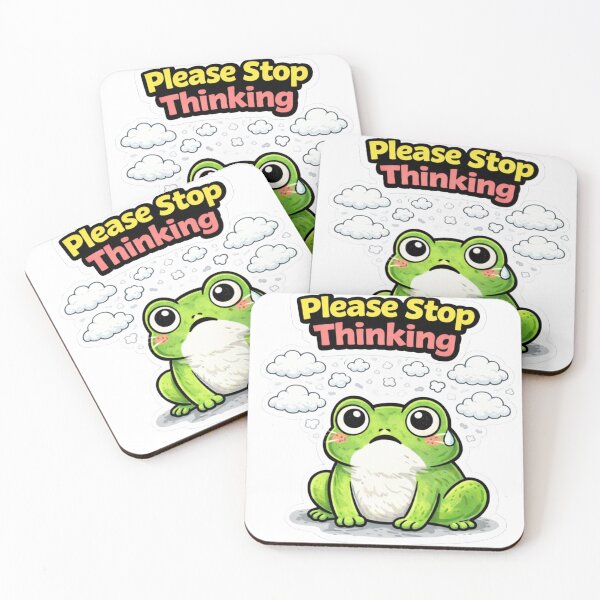 Item preview, Please Stop Thinking Frog – Funny Overthinking Anxiety Meme designed and sold by Gentlestate.