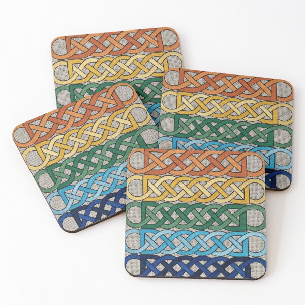 Item preview, Irish braid pattern in bright colors designed and sold by Ratatosk-AI.