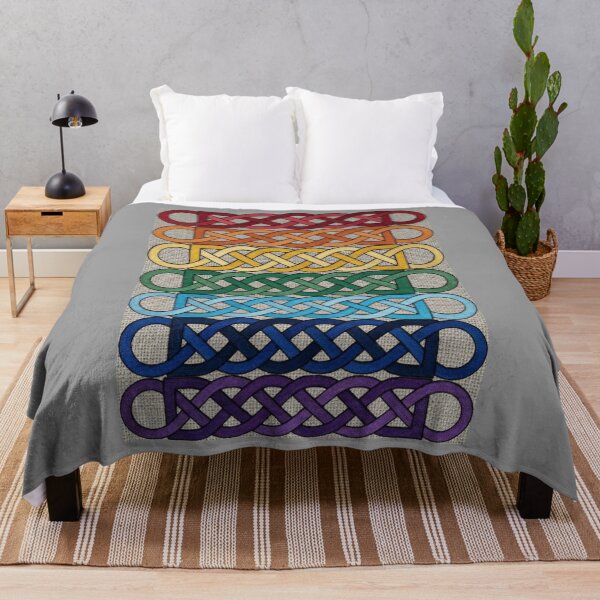 Item preview, Irish braid pattern in bright colors designed and sold by Ratatosk-AI.