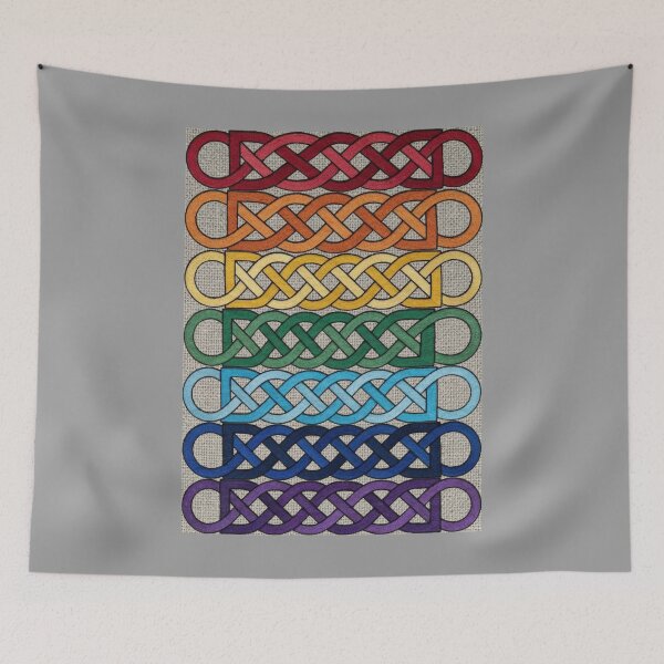 Item preview, Irish braid pattern in bright colors designed and sold by Ratatosk-AI.