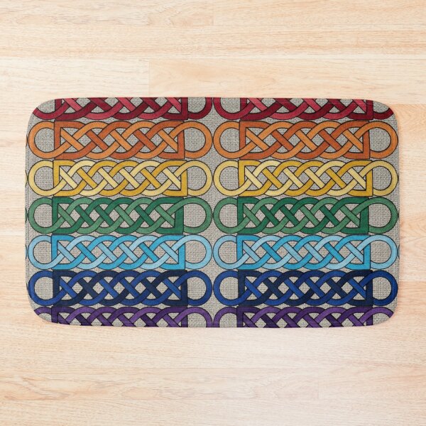 Item preview, Irish braid pattern in bright colors designed and sold by Ratatosk-AI.