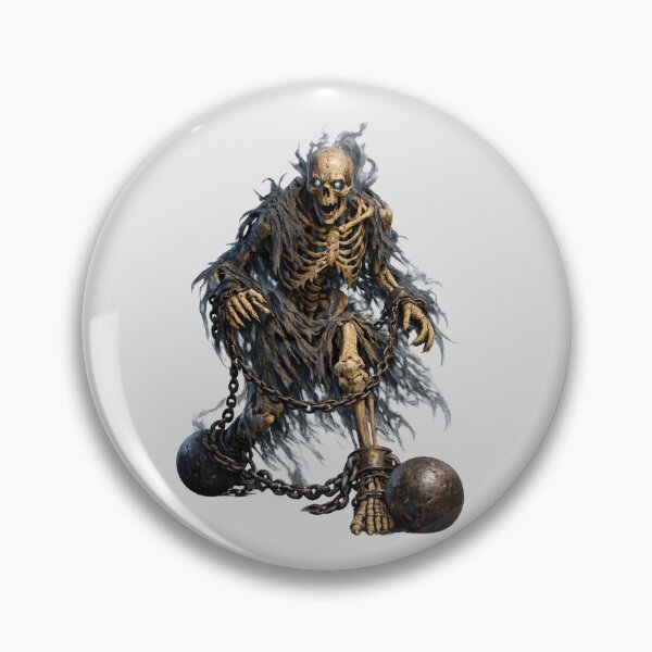 Item preview, Intranquil Spirit Skeleton with Shackles – Undead Horror Dark Art designed and sold by Cauldron Crafts.