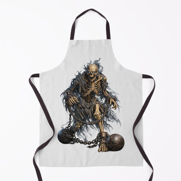 Item preview, Intranquil Spirit Skeleton with Shackles – Undead Horror Dark Art designed and sold by Cauldron Crafts.
