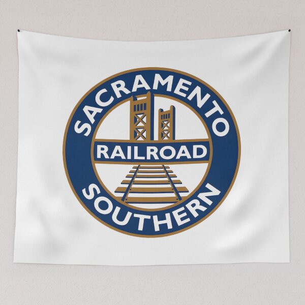Item preview, Sacramento Southern Railroad Vintage Emblem with Tower Bridge and Tracks designed and sold by CharlieDesings.