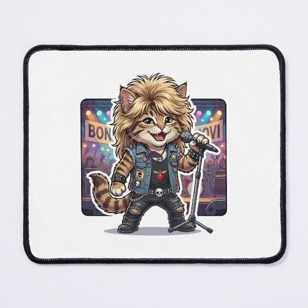 Item preview, Bon Jovi Inspired Rockstar Cat Singer on Stage Sticker designed and sold by jhofmank.