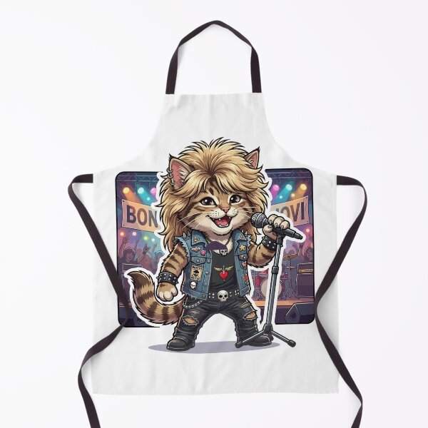 Item preview, Bon Jovi Inspired Rockstar Cat Singer on Stage Sticker designed and sold by jhofmank.