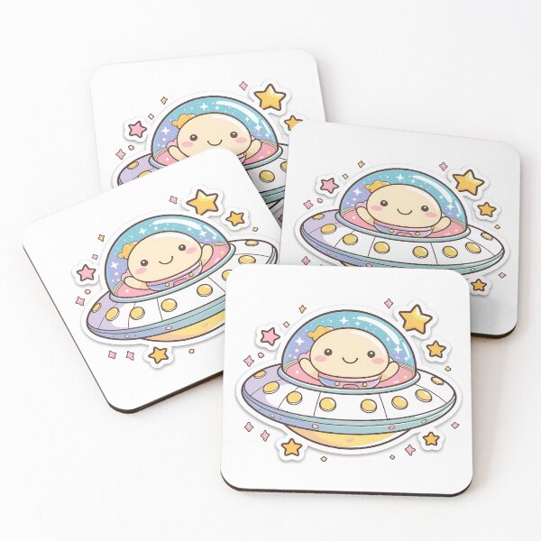 Item preview, Cute UFO Kawaii Space Aesthetic Sticker designed and sold by NexoraHub.