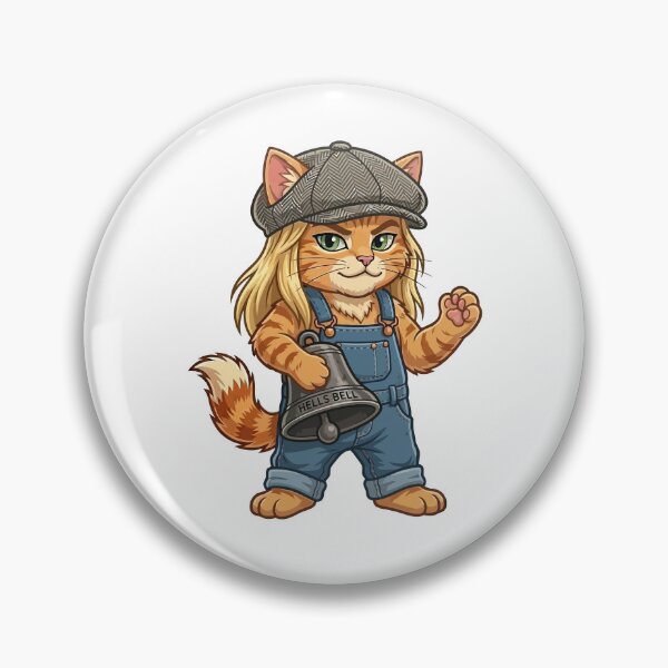 Item preview, Scottish Cat in Tweed Cap and Denim Overalls with Hells Bell designed and sold by jhofmank.