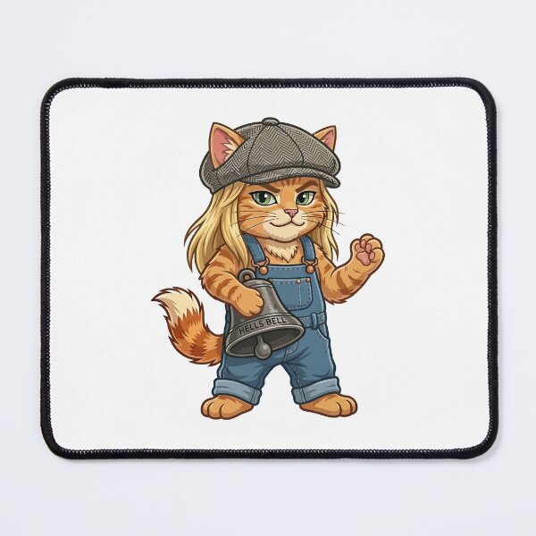 Item preview, Scottish Cat in Tweed Cap and Denim Overalls with Hells Bell designed and sold by jhofmank.