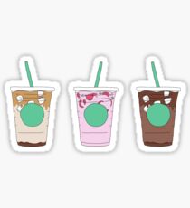 starbucks iced coffee drinks menu pack Sticker
