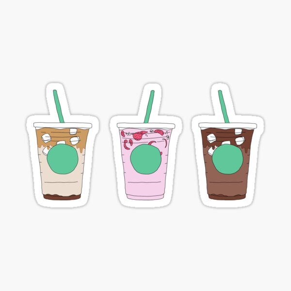 starbucks iced coffee drinks menu pack Sticker