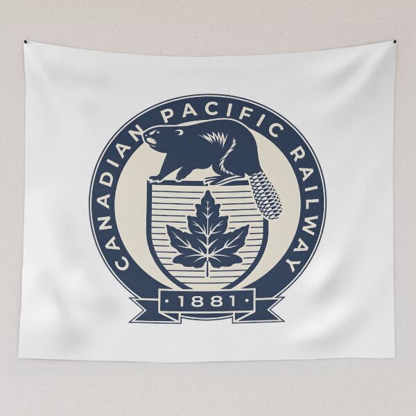 Item preview, Vintage Canadian Pacific Railway Emblem with Beaver and Maple Leaf 1881 designed and sold by CharlieDesings.
