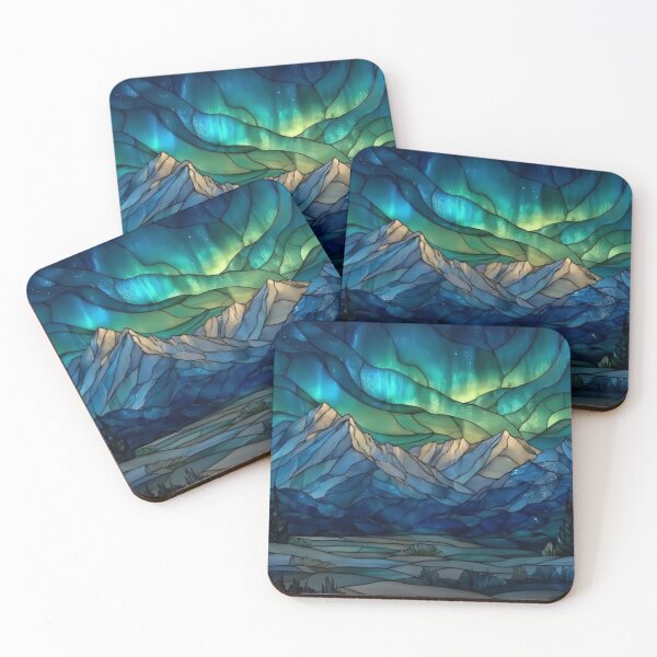 Item preview, Aurora Night Mountains – Dreamy Northern Lights Landscape Art designed and sold by StarPetalMa.