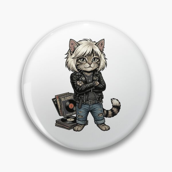 Item preview, Blondie Parallel Lines Cat with Leather Jacket and Vinyl Records designed and sold by jhofmank.