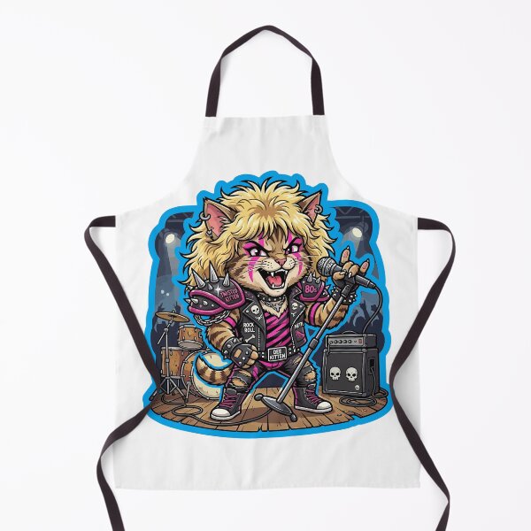 Item preview, Glam Metal Rockstar Cat in Studded Leather with Neon Stage designed and sold by jhofmank.