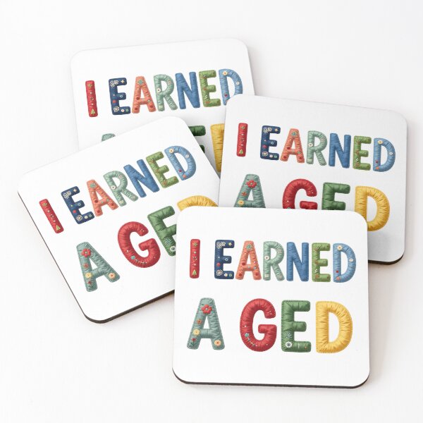Item preview, I EARNED A GED - IN COLORFUL FAUX LETTERING designed and sold by AlexOBrienArt.