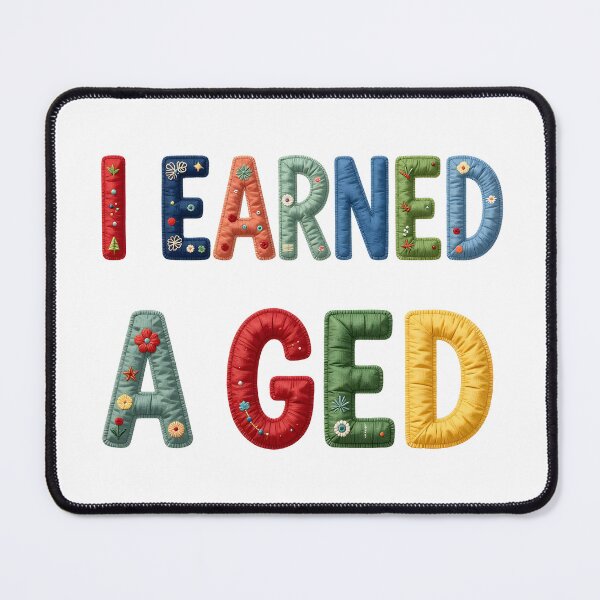Item preview, I EARNED A GED - IN COLORFUL FAUX LETTERING designed and sold by AlexOBrienArt.