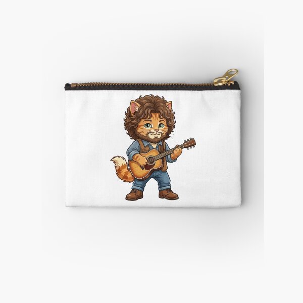 Item preview, Bob Dylan Inspired Folk Rock Cat with Beard and Acoustic Guitar designed and sold by jhofmank.