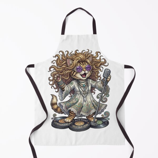 Item preview, Hippie Psychedelic Cat with Big Hair and Jefferson Airplane Records designed and sold by jhofmank.
