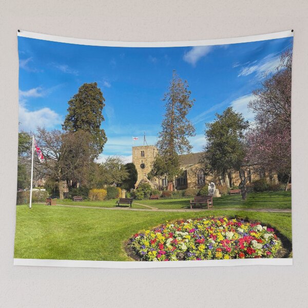 Item preview, Spring Flowers and Historic Church in Ponteland designed and sold by Violaman.