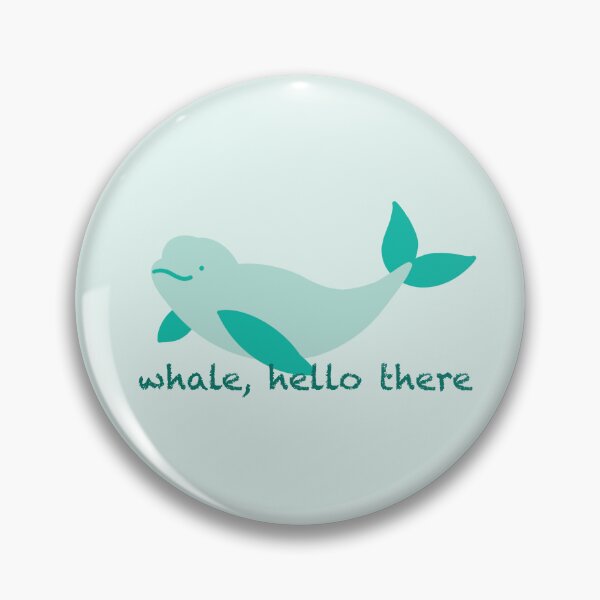 Item preview, "Whale Hello There" Cute Whale Pun Sticker | Kawaii Ocean Animal designed and sold by autumn-acorns.