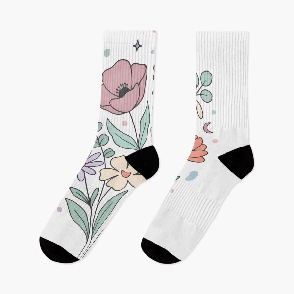 Item preview, Pastel Wildflower Bouquet with Moon & Stars | Cute Minimal Floral Aesthetic designed and sold by Infinite Art Lab.