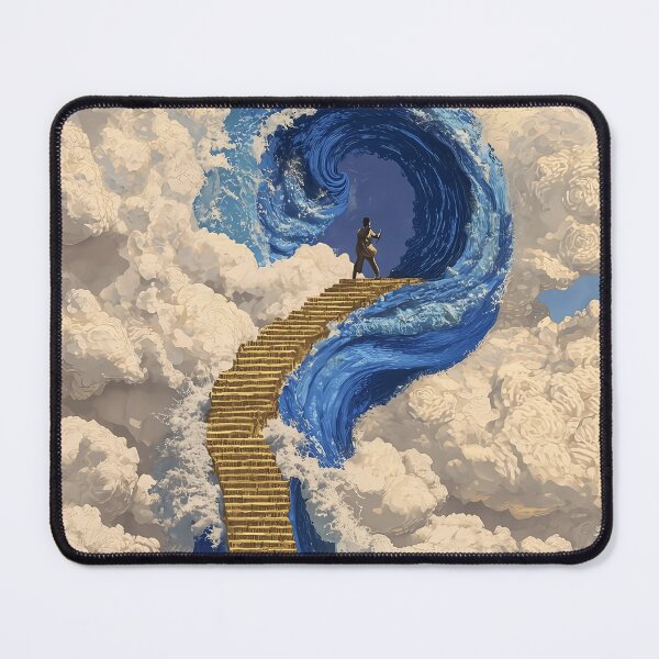 Item preview, Into the Unknown – Surreal Ocean Stairway Art designed and sold by StarPetalMa.
