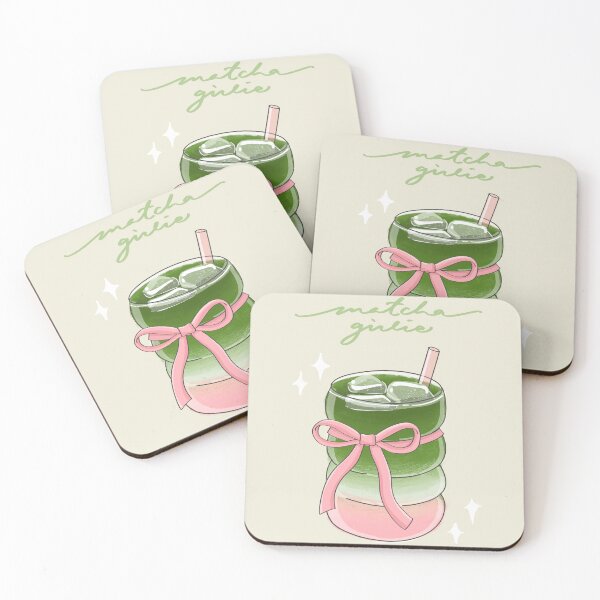 Item preview, Matcha Girlie Clipart Sticker Ribbon Print designed and sold by NixDigitalStudio.