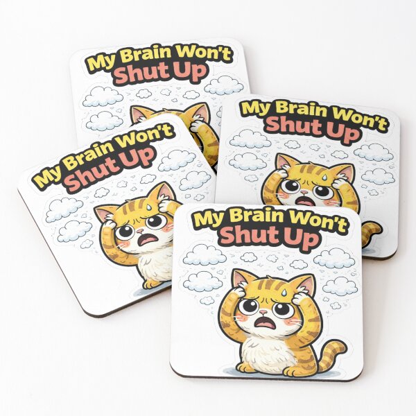 Item preview, Funny Overthinking  Cat Anxiety Meme designed and sold by Gentlestate.