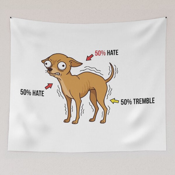 Item preview, Fifty Percent Hate Fifty Percent Tremble Chihuahua Meme designed and sold by Petzzz.