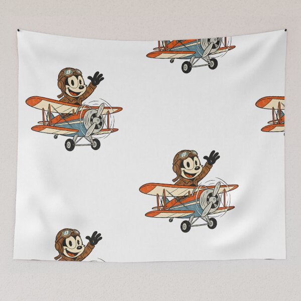 Item preview, Felix the Cat Vintage Airplane Adventure – Retro Cartoon Tee designed and sold by infinitearte.